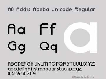 A0 Addis Abeba Unicode Regular Version 1.000 Font Sample