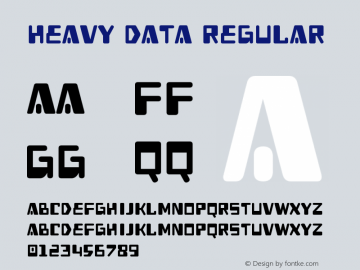 Heavy Data Regular created March 2008 Font Sample
