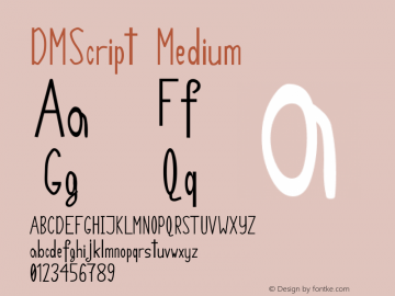 DMScript Medium Version 001.000 Font Sample