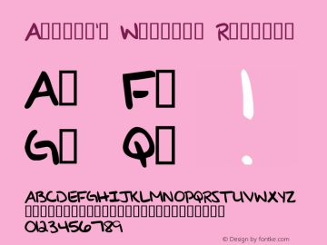 Ashley's Writing Regular Macromedia Fontographer 4.1 6/30/00 Font Sample