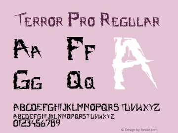 Terror Pro Regular Version 1.00 March 23, 2004, initial release图片样张