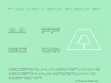 Free Agent Bold 3D Bold 3D Version 1.0; 2004; initial release Font Sample
