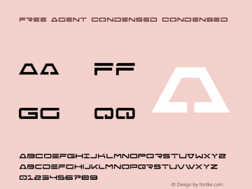 Free Agent Condensed Condensed Version 2.0; 2015 Font Sample