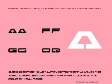 Free Agent Bold Expanded Bold Expanded Version 1.0; 2004; initial release Font Sample