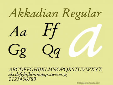 Akkadian Regular Version 7.13 Font Sample
