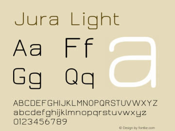 Jura Light Version 2.3 Font Sample