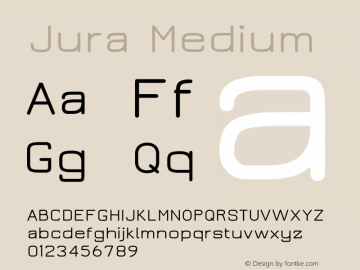 Jura Medium Version 2.3 Font Sample