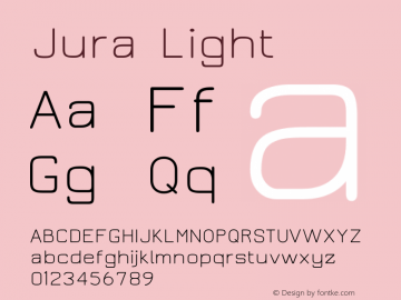 Jura Light Version 2.4 Font Sample