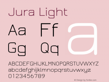 Jura Light Version 2.5.1 Font Sample
