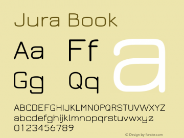 Jura Book Version 2.5 Font Sample