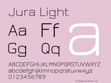 Jura Light Version 2.5 Font Sample