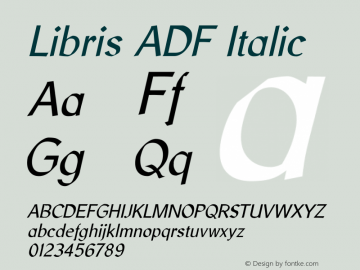 Libris ADF Italic 1.001 FontForge图片样张