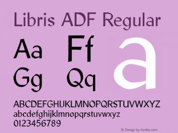 Libris ADF Regular 1.001 FontForge Font Sample