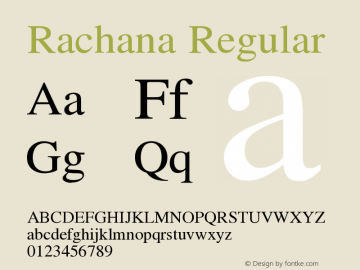 Rachana Regular Rachana:04;Revision:0.200图片样张