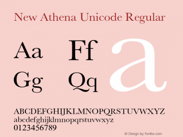 New Athena Unicode Regular Version 3.710图片样张