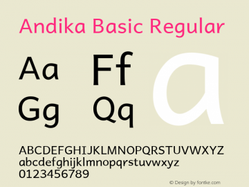 Andika Basic Regular Version 1.000图片样张