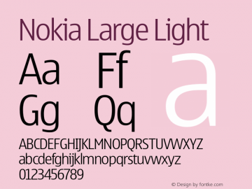 Nokia Large Light 001.000 Font Sample
