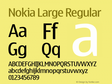 Nokia Large Regular 001.000 Font Sample