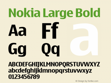 Nokia Large Bold 001.001 Font Sample