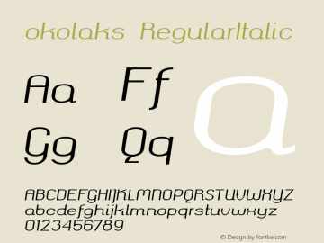 okolaks RegularItalic Version 000.6.0 Font Sample