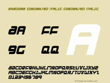 Exedore Condensed Italic Condensed Italic 001.000图片样张