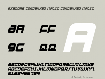 Exedore Condensed Italic Condensed Italic 001.000图片样张