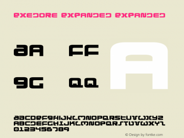 Exedore Expanded Expanded 001.000 Font Sample