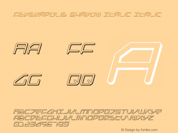 Federapolis Shadow Italic Italic 001.000 Font Sample