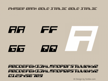 Phaser Bank Bold Italic Bold Italic 001.000 Font Sample