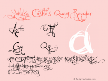 Jellyka Castle's Queen Regular Version 1.00 May 01, 2008, initial release Font Sample