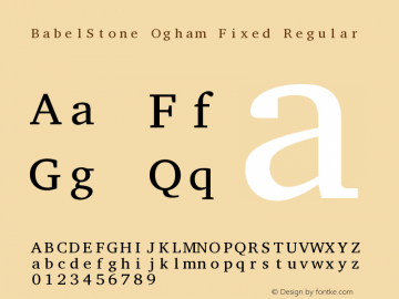 BabelStone Ogham Fixed Regular Version 2.01 November 6, 2013 Font Sample