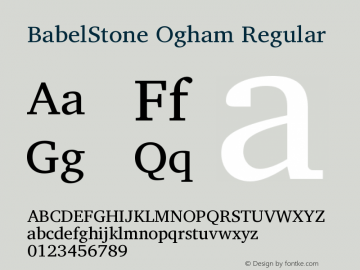 BabelStone Ogham Regular Version 2.00 June 1, 2013图片样张