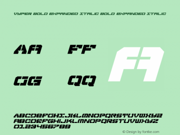 Vyper Bold Expanded Italic Bold Expanded Italic 001.000图片样张
