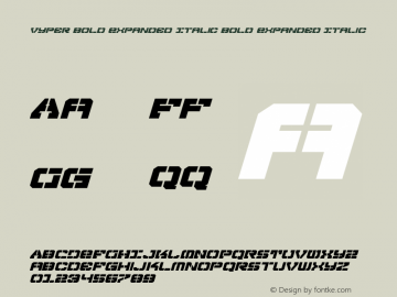 Vyper Bold Expanded Italic Bold Expanded Italic 001.000 Font Sample