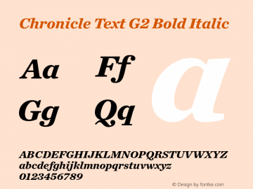 Chronicle Text G2 Bold Italic Version 1.200 Pro Font Sample