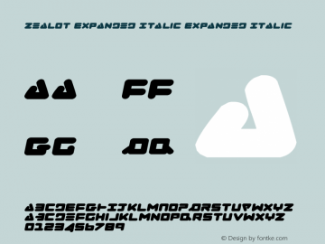 Zealot Expanded Italic Expanded Italic 001.000 Font Sample