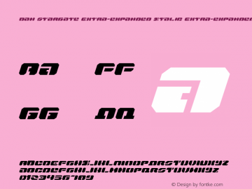 Dan Stargate Extra-expanded Italic Extra-expanded Italic 001.000图片样张