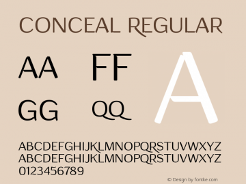 Conceal Regular Version 1.000 Font Sample