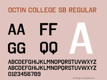 Octin College Sb Regular Version 1.000 Font Sample