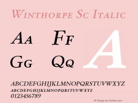 Winthorpe Sc Italic Version 1.300 Font Sample