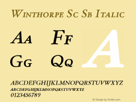 Winthorpe Sc Sb Italic Version 1.000图片样张