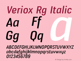 Veriox Rg Italic Version 1.000图片样张