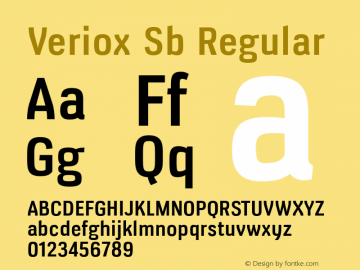 Veriox Sb Regular Version 1.000 Font Sample