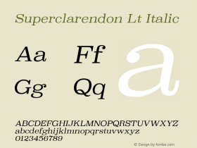 Superclarendon Lt Italic Version 001.000图片样张
