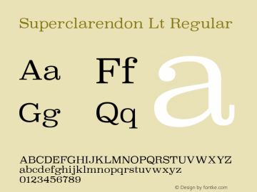 Superclarendon Lt Regular Version 001.000 Font Sample