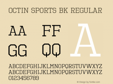 Octin Sports Bk Regular Version 1.000 Font Sample