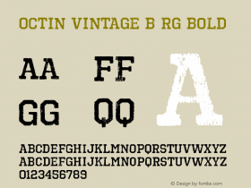 Octin Vintage B Rg Bold Version 1.000 Font Sample