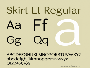 Skirt Lt Regular Version 1.000 Font Sample