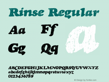 Rinse Regular Version 001.001 Font Sample