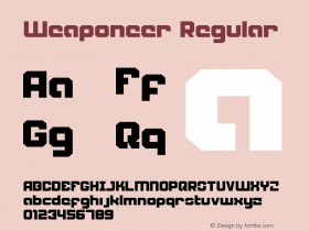 Weaponeer Regular 001.000 Font Sample